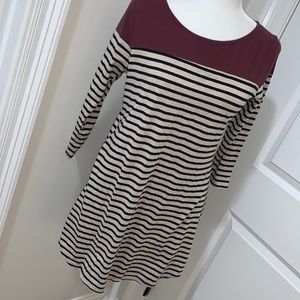 Color-blocked Striped Dress